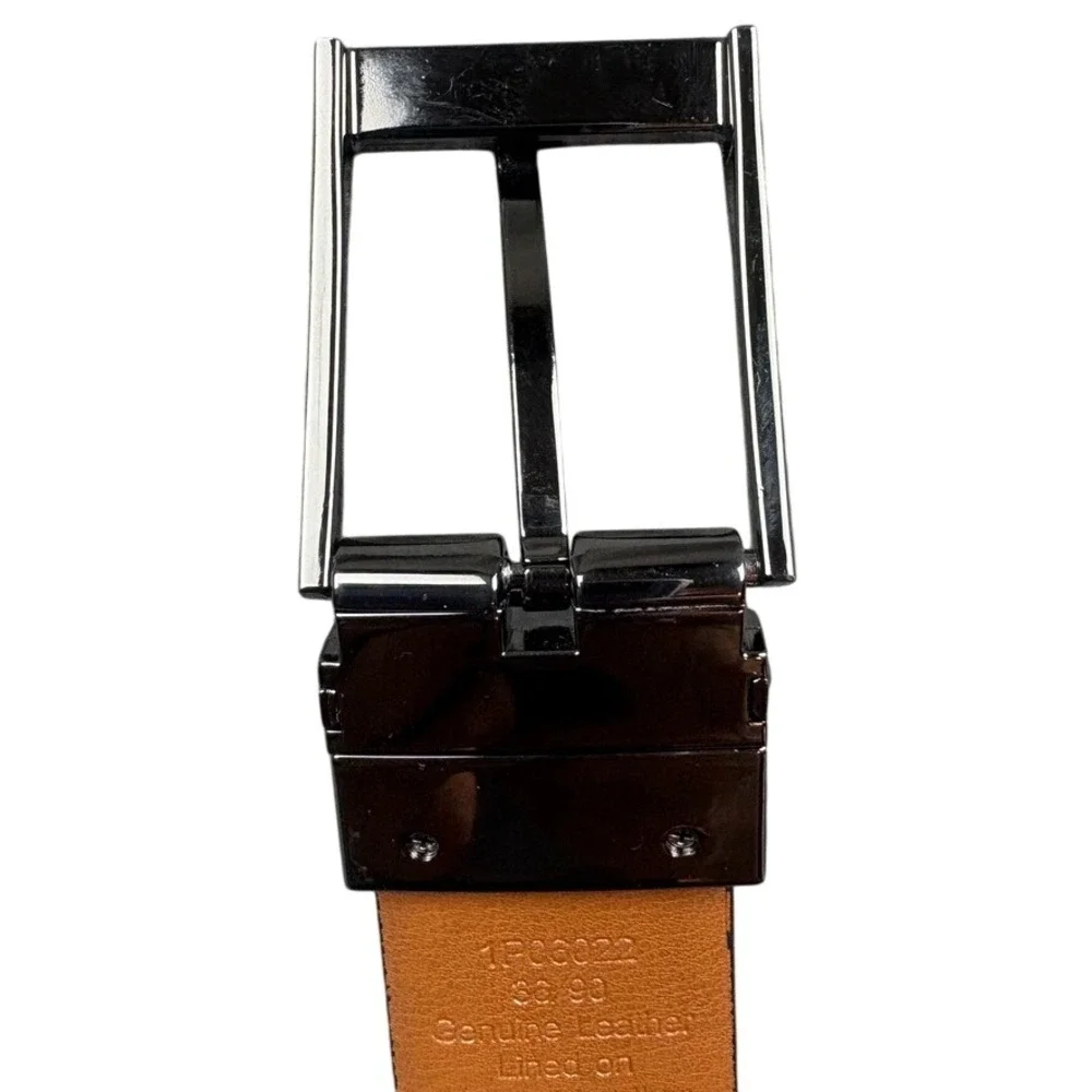 Perry‎ Ellis Mens Reversible Belt Black Brown Genuine Leather Sz. 36 Work Casual